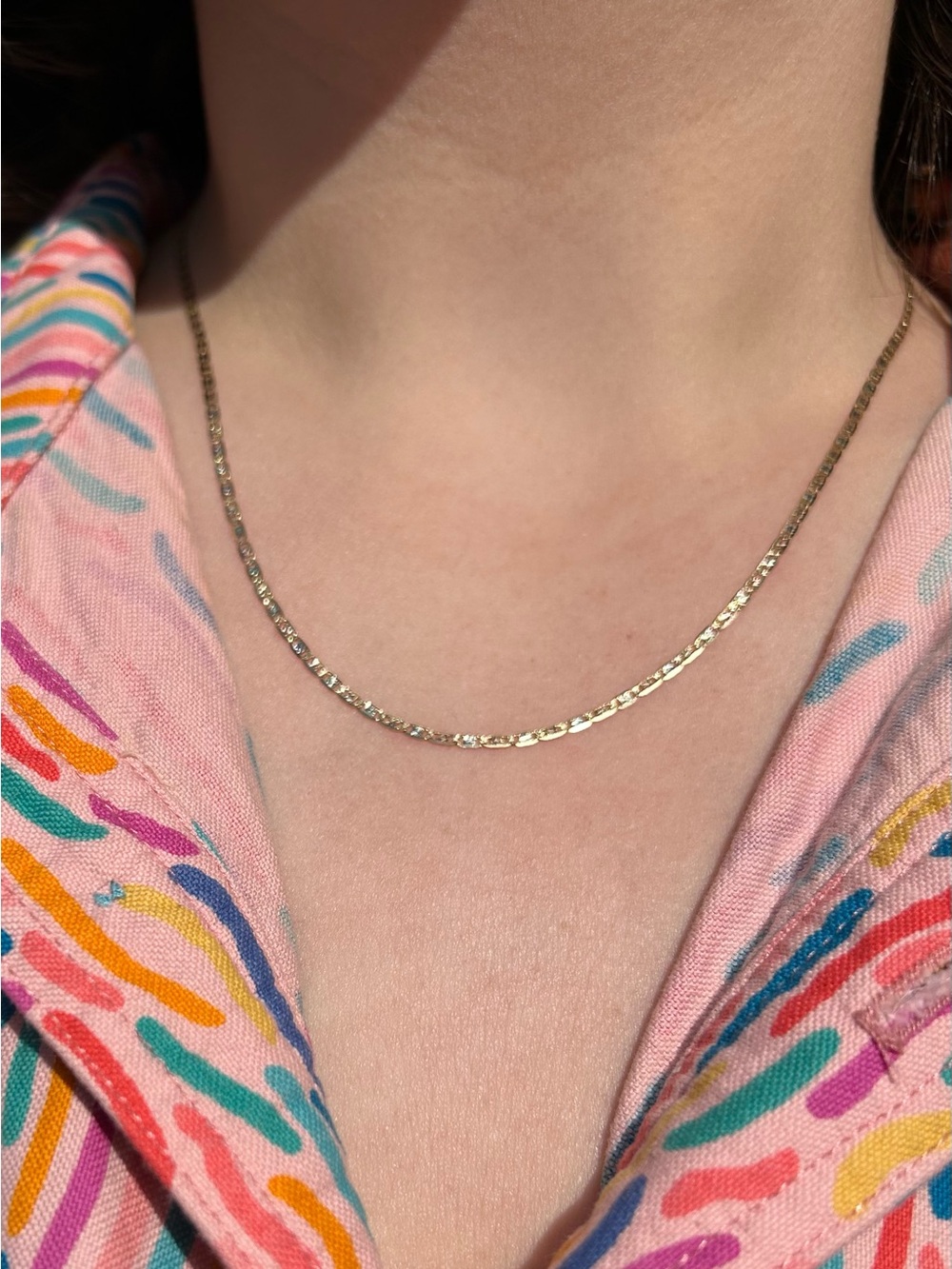 14k Gold Chain - Tri-color Star or Diamond-Cut Necklace
